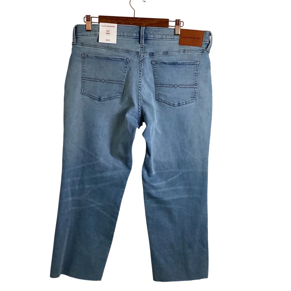 Lucky Brand Sweet Crop Jeans Mid Rise‎ Advanced Stretch Light Wash 14/32 NWT